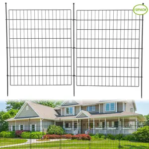 10 Panels Garden Fence, 32 in(h) x 36 ft(l) No Dig Decorative Fence for Outdoor, Yard, Patio, Animal Barrier Rustproof Metal Wire Panel