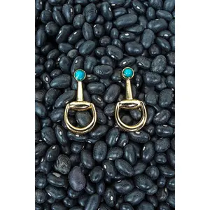 TIPI Turquoise Saddle Society Goldtone Earrings