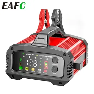 EAFC 12V-24V Car Battery Charge 8-Segment Pulse Repair 15A 25A Booster Mode Auto BatteryCharger for AGM GEL Lead-Acid LiFePO4