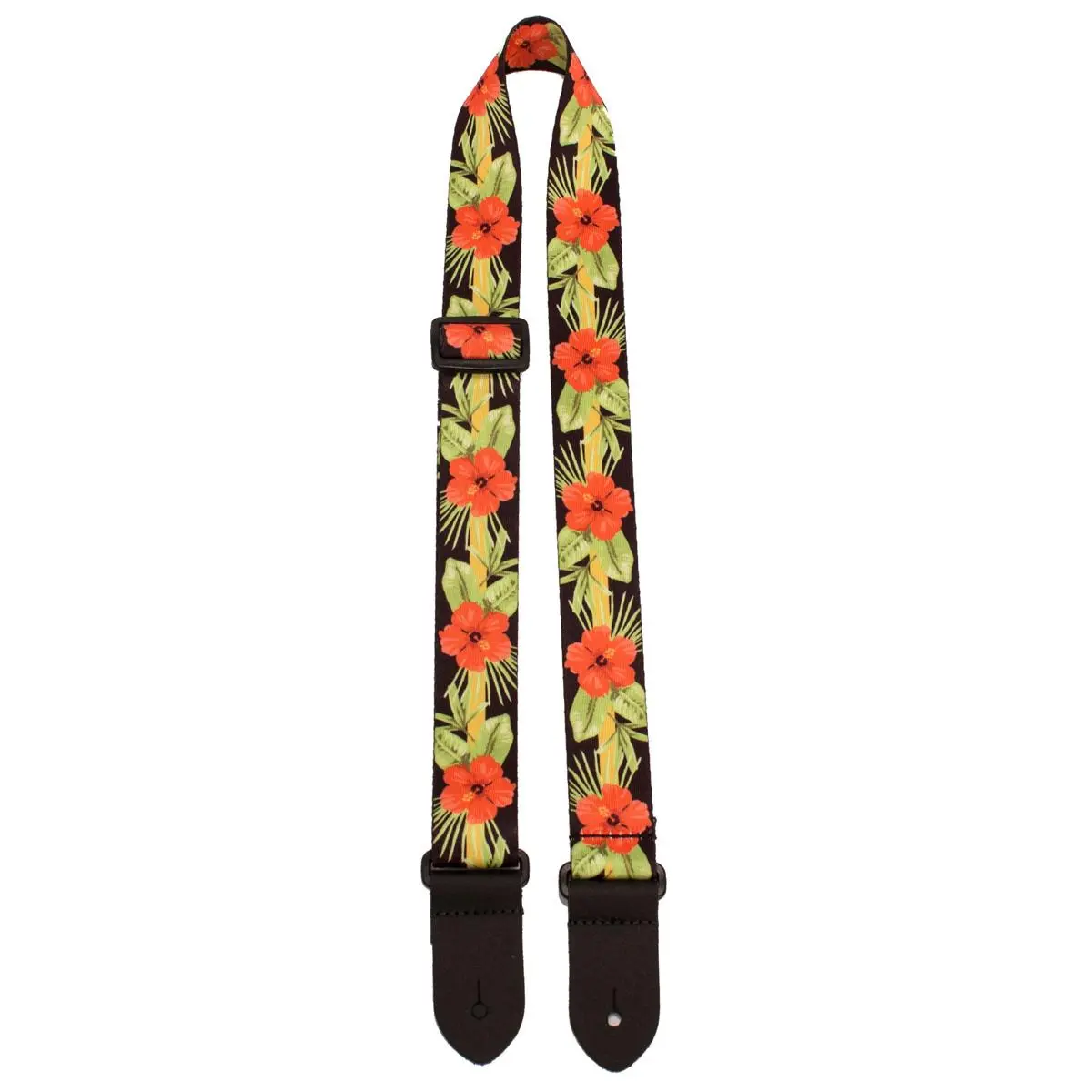 Perri's Leathers UKLPCP Unisex 1.5" Wide Soft Polyester Ukulele Strap, Luau Floral Orange, Essential Ukulele Gear for Sports & Outdoor Fitness Accessories