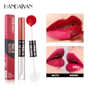 8 Color Dual Head Peel off Matte Lip Gloss, Long Lasting Lipgloss, Waterproof Long-Lasting Moisturizing Liquid Lipstick, Easy Application, Non-Toxic Formula