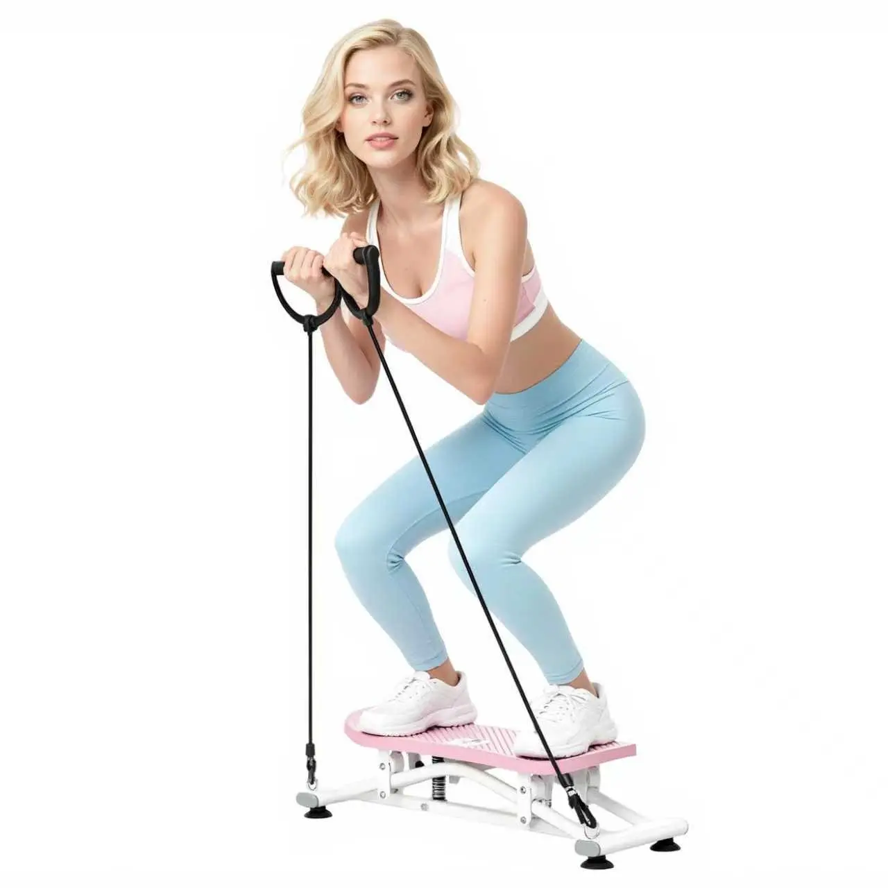 SAYGOGO Balance Board Ski Simulator - Heavy-Duty Gym Equipment, Portable Wobble Trainer with Resistance Bands & LCD Monitor for Home Workout, 300 lbs Capacity Adult Workout Equipment