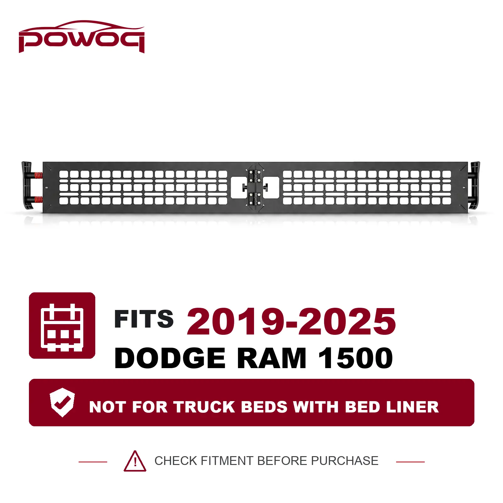 [Fits 19-25 RAM] Truck Bed Divider Compatible with 2019-2025 Dodge Ram 1500 Cargo Manager Molle Panel Truck Bed Organizer Replacement for 2019-2025 Dodge Ram Accessories