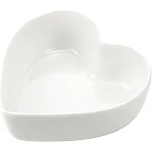 Wait Fly Heart-shaped Bowls for Salad Soup Snack Dessert Best Kitchen Household Cooking Gifts for Home Kitchen White High Quality Ceramic Dishwasher Safe 5.5L x 5W x 2H