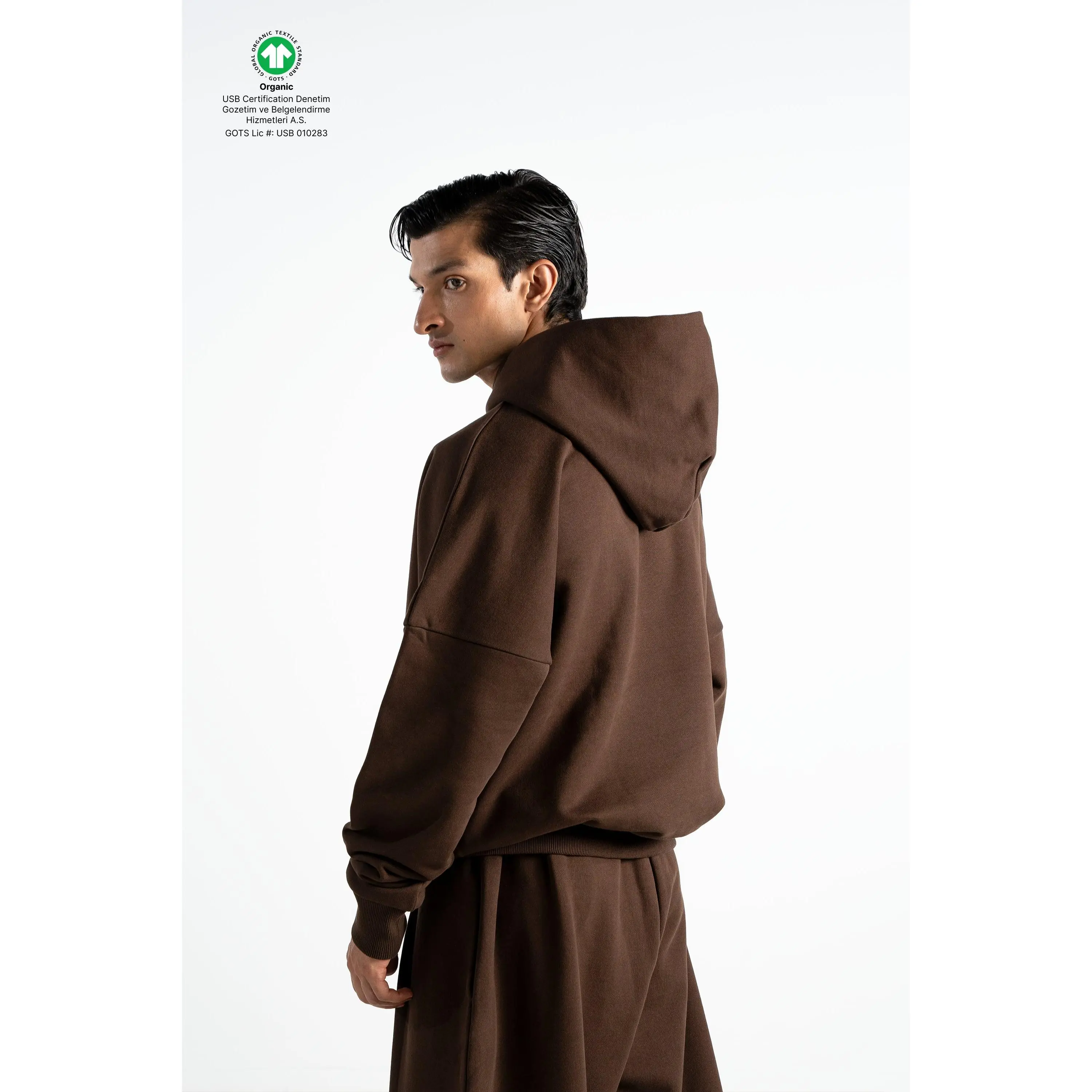 Heavyweight Boxy Hoodie 520GSM – 100% GOTS Organic Cotton Oversized Unisex Pullover Hoodie [Mocha]