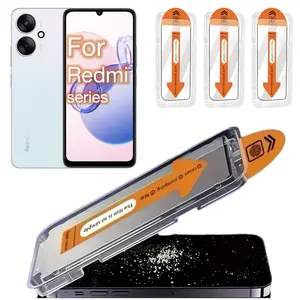 3Pcs Redmi K80 K70 K70e K60 K50 K40 K30 K20 Redmi 13C 12 10X 10A 9 8a Note 14 13 12 11 11R 11E 10 9S 9 8 6 5G  Series Screen Protector Kit, 3-Pack Tempered Glass, Ultra HD 9h Hardness, Bubble-Free Easy Install, Auto Alignment Technology