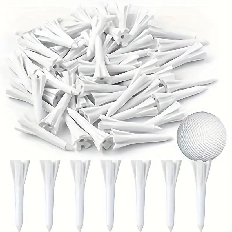 50-Pack Golf Tee Set - Unbreakable Golf Tees With Durability, Reduced Friction, Reinforced Fork Design for Stable Insertion in Hard & Dry Grass – Short Tees for Irons Golf Accessories, Golf Equipment