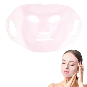 Reusable Anti-Wrinkle Silicone Face Mask Holder for Sheet Masks, Moisturizing Facial Mask Cover, Prevent Evaporation, Beauty Face Tool, Travel Pouch Included, Pink