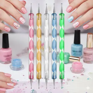 Professional 5-Head Dotting Pen Set, Stainless Steel Nail Art Tools for Creative Design, Multi-Purpose Clay Sculpting Pens, Essential DIY Kit for Nail Technicians and Enthusiasts