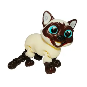 Siamese Cat 3D Printed Articulating Figurine