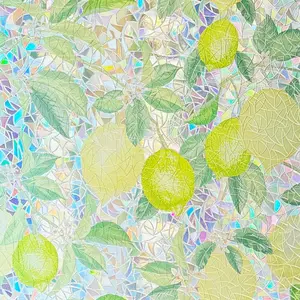 Tree Window  Film  Rainbow Prism Leaf Glass Door Film Suncatcher Covers Non-Adhesive  Anti UV Heat Control for  and Office,17.5 inches by 78.7 inches