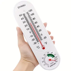 Indoor Outdoor Thermometer Wall Mounted, Colorful Water Precision Temperature Humidity Measurement, Durable Abs Material, No Assembly Required, Home