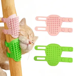 2 Pcs Cat Grooming Brush & Comb, Self Corner Cat Face Scratcher With Soft Silicone Bristles For Long/Short Haired Cats, Perfect For Massage