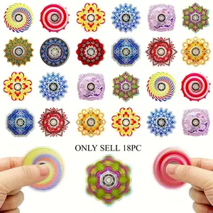 18pcs Novelty Stress Relief Fidget Rotating Durable Smooth Spinner Toys, Fidget Spinners, Party Favor Bag Fillers, Ideal Christmas, Halloween, Birthday & New Year Gifts, Random Styles