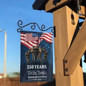We The People Garden Flag _ 250th Anniversary Semiquincentennial Design _ Double Sided Weather-Resistant Fabric _ Commemorative Patriotic Yard Decor Gift