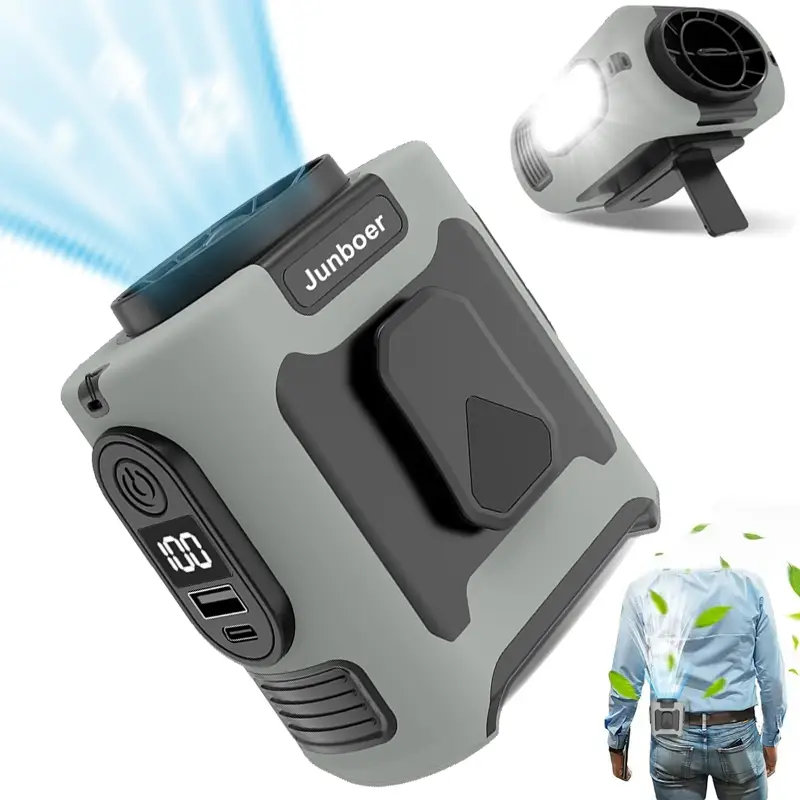 2025 Pocket-Sized Shirt Fan,Portable Waist Clip Body Fan,Extreme Cooling,10000mah,Power Bank,Led Light,Type-C Rechargeable,4-Speed Adjustable,Personal