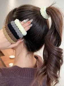 Solid Color Hair Tie, High Elastic Hair Tie, Simple Casual Hair Accessories for Women, Ideal for Ponytails, Buns, Pigtails, and Everyday Use, Elastic Hair Accessory