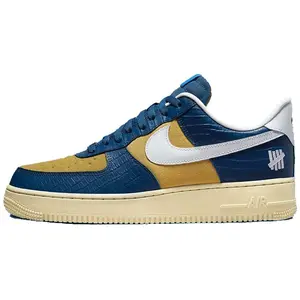 UNDEFEATED x Nike Air Force 1 "5 On It" Low-Top Sneakers with Alligator Texture, Slip-Resistant, Durable, Lightweight, Unisex Blue and Yellow, Limited Edition nike 2000