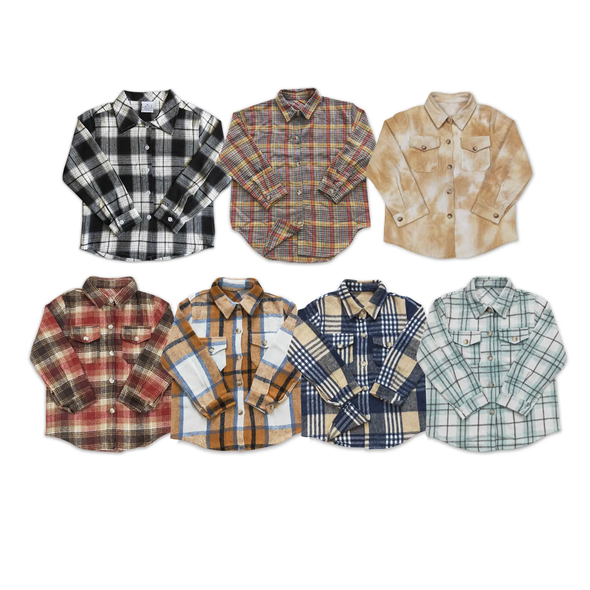 Boys' Classic Plaid Flannel Button Down Shirt, Soft Long Sleeve Collared Top for Everyday Wear, Plaid Shirt, Kids, Collared Neck, Long Sleeve Shirt, Medium Length