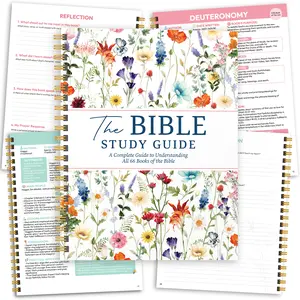 Bible Study Guide For Women, Study All 66 Books of the Bible with Reflection Notes, Bible Study Journal & Prayer Journal, Large Print Lay-Flat Hardcover Christian Workbook, 52-Week Scripture Notebook & Devotional Journal