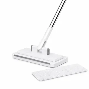 Retractable Disposable Dust Mop, Hands-Free Automatic Clamp, Dry & Wet Dual Use, Replaceable Non-Woven Pads, No Hand Wash, Lazy Household Dust Cleaner for Hardwood Floors, Tile Floors and Baseboards