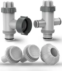 Above Ground Pool Parts Kit - Replacement Split Plunger Valve, 1.5" Inlet Water Nozzle, 1.25" Outlet Strainer, Pool Hose Adapter for Above Ground Pools