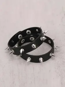 Punk Style Spike Design PU Leather Bracelet, Gothic Jewelry, Fashionable Hand Jewelry for Party, Daily Clothing Decor, Trendy All-match & Exquisite Jewelry for Birthday Gift