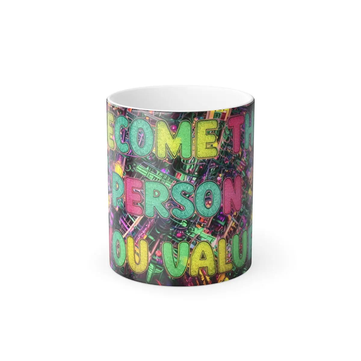 Color Morphing Mug, 11oz Ceramic Tumbler Cup Drinkware Glossy Sturdy Coffee Reusable