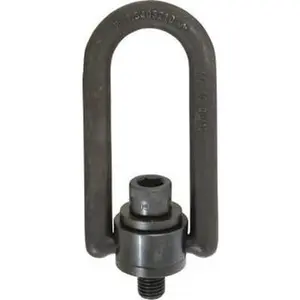 American Drill Bushing 5,000 Lbs. Load Capacity, 3-1/2 Inch Wide x 6.87 Inch High x 3.87 Inch Opening, Extra Duty Center Pull Hoist Ring 3/4-10 Thread Size, 1 Inch Thread Length, 1 Inch Radius, 1-1/2 Inch Chuck Height 33715
