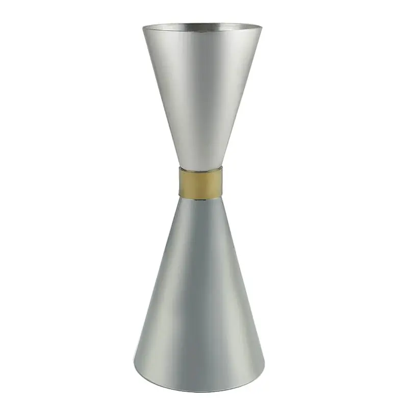 BarConic® Stainless Steel Jigger - 30ml x 60ml, Durable, Slender, Reflective with Gold Band, Sleek Modern Measuring Utensil for Kitchenware, Bar Sets