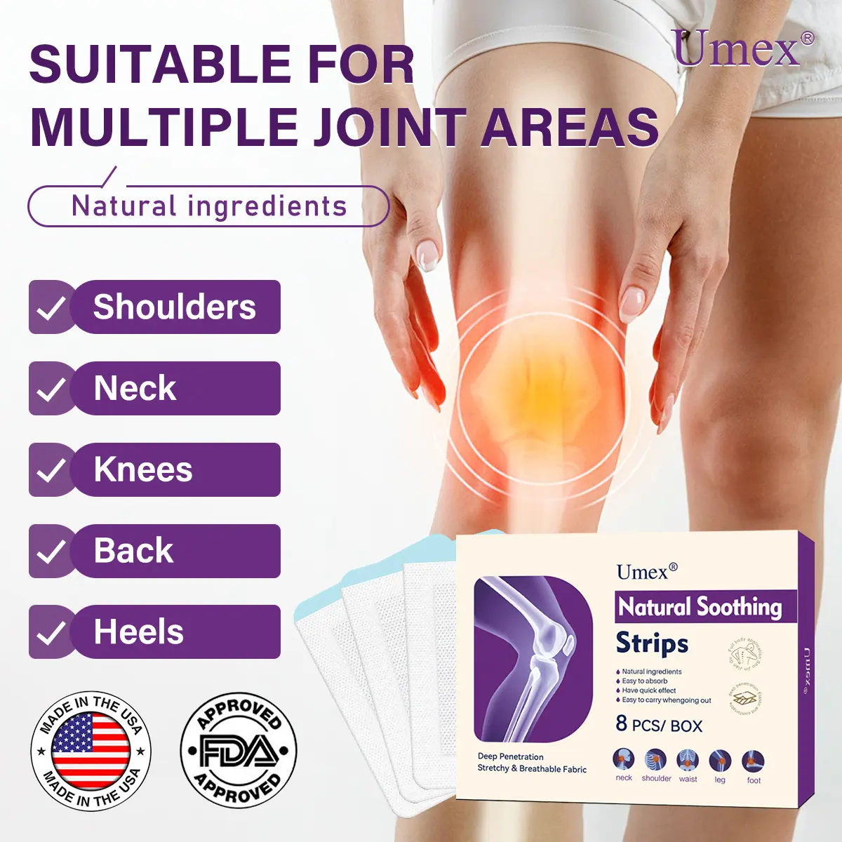 【Limited-time flash sale】Umex Pain Relief Patches – Lightweight, Breathable & Odor-Free | Effective Relief for Sore Knees, Stiff Shoulders & Arm Discomfort summerwins