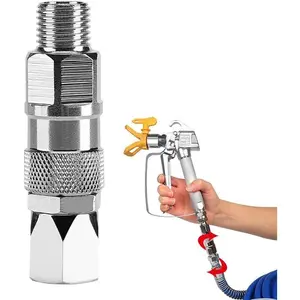 ZHUITU Sprayer Joint 1/4-Inch 360 Degrees Rotate Stainless Steel Airless High Pressure Spray Gun Hose Swivel Joint Connector Accessories for Graco Paint Sprayers Hose