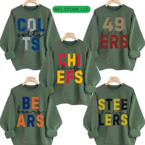 All Team Football Gildan Military Green Sweatshirt | Vintage Style Crewneck | Perfect Gift for Football Fans  A7