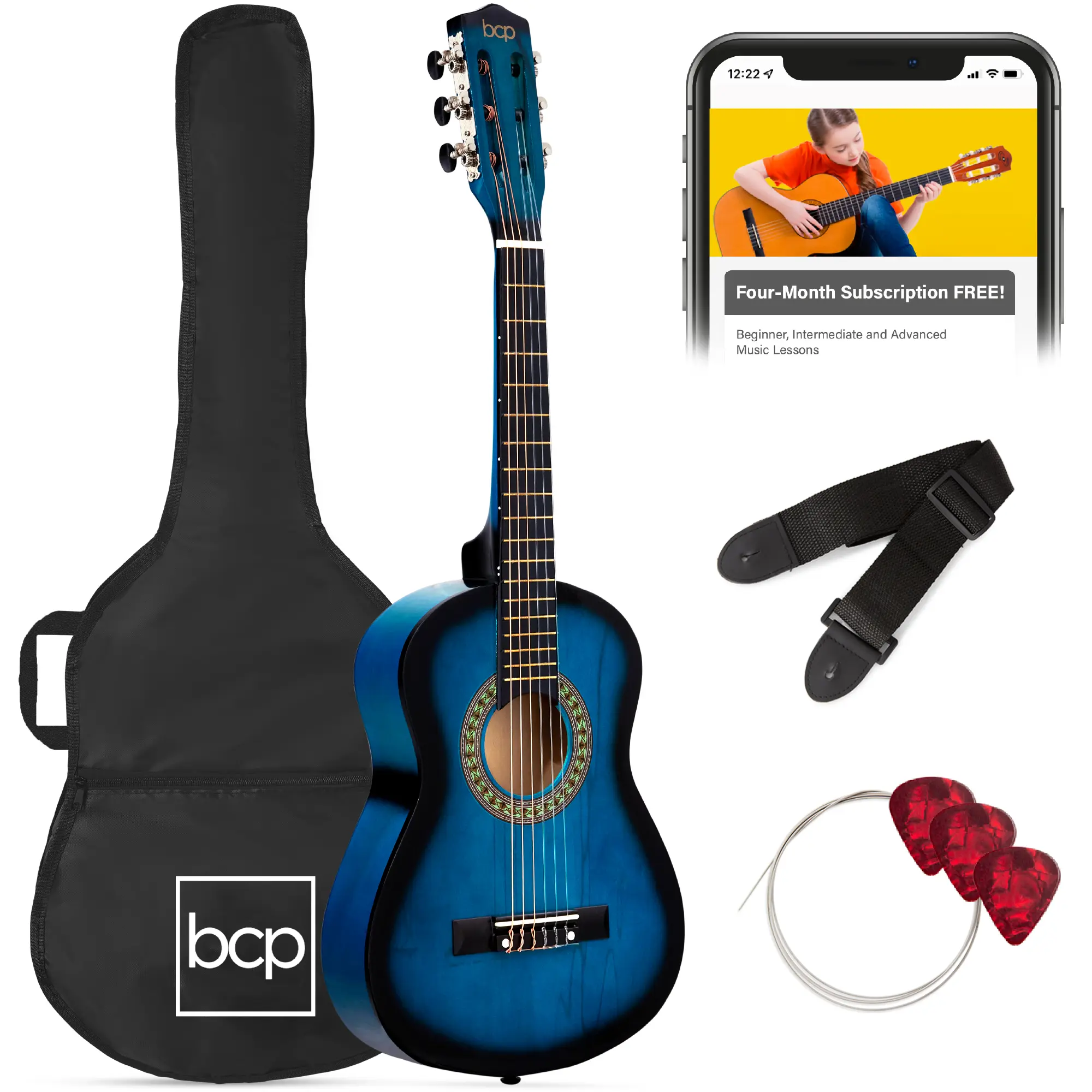 Best Choice Products 30in Kids Acoustic Guitar Beginner Starter Kit with Strap, Case, Strings Best Choice Products 30in Kids Acoustic Guitar Beginner Starter Kit with Strap, Case, Strings