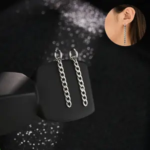 Oufer Elegant Chain Style Alt Earrings Non Tarnish Stainless Steel Gift For Valentine's Day