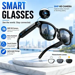 Smart Camera Glasses – 8MP HD Video Recording with Audio, Real-Time Multi-Language Translation, Voice Assistant, Anti-Shake, Photochromic Lenses, Object Recognition – Ideal for Travel Vlogs, Outdoor Adventures & Perfect Gift