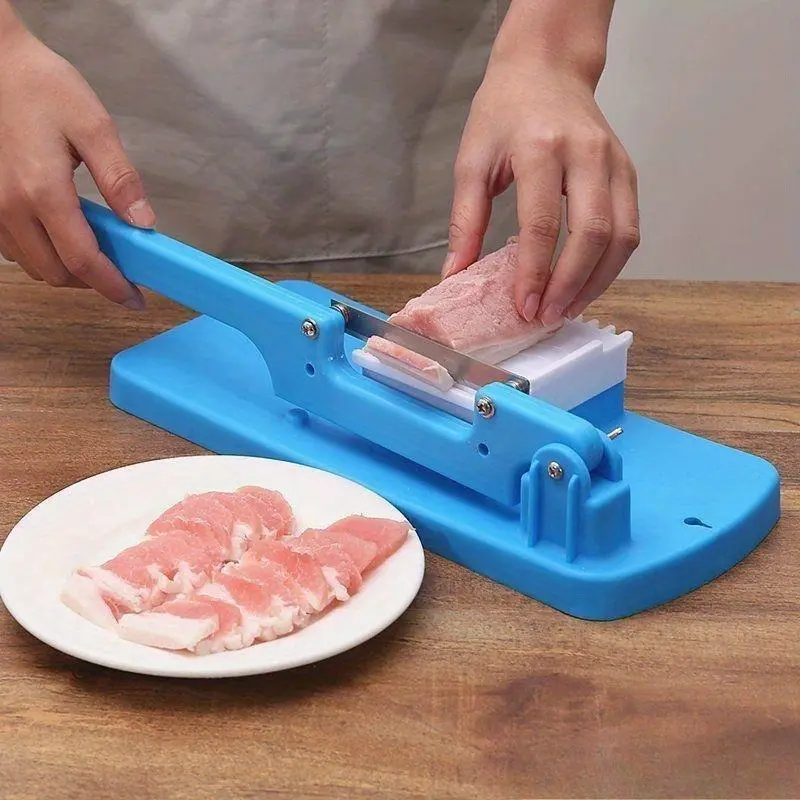 1pc Handy Manual Food Slicer - Manual Slice Function, Easy Assembly, Detach Clean Design - For Frozen Meat, Potatoes - Uncharged, Battery-Free - Ideal for Home Kitchen Use