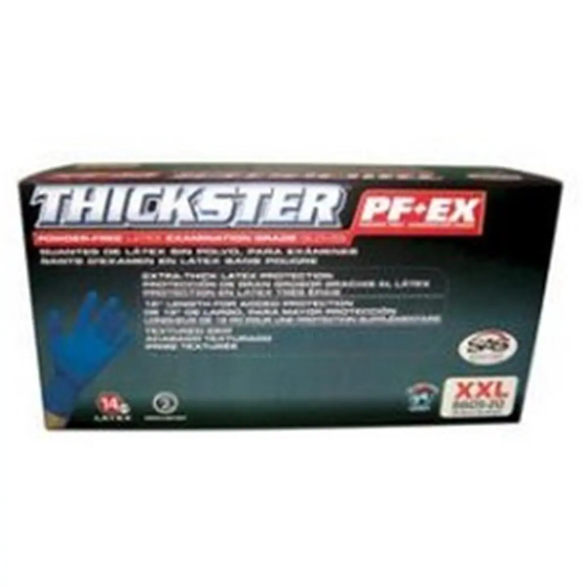 212 MAIN Disposable Nitrile Gloves - SAS Safety SA6605-20 Latex Thickster PF Exam Grade, Textured Grip, Powder-Free, X-XL Size