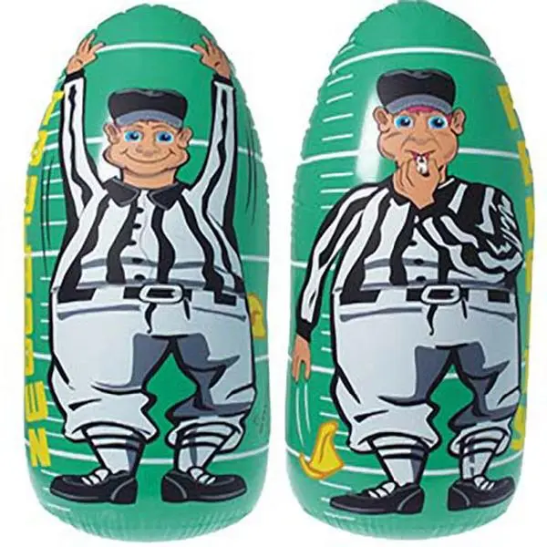 212 MAIN Referee Theme Double-Sided Punching Target - 44in Vinyl Football Punching Bag, Weighted Base, Inflatable Toy, U.S. Exclusive Festive Supply for Adults, Entertains Party Guests, Provides Frustration Relief