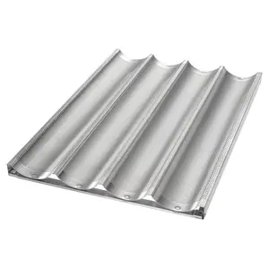 Chicago Metallic Uni-Lock Perf. Aluminum 4-Mold Baguette Pan