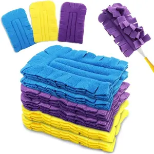 6 Packs Electrostatic Duster Refills, 360° Larger Size Microfiber Replacement Heads, Washable Reusable Dust Cleaning Pads