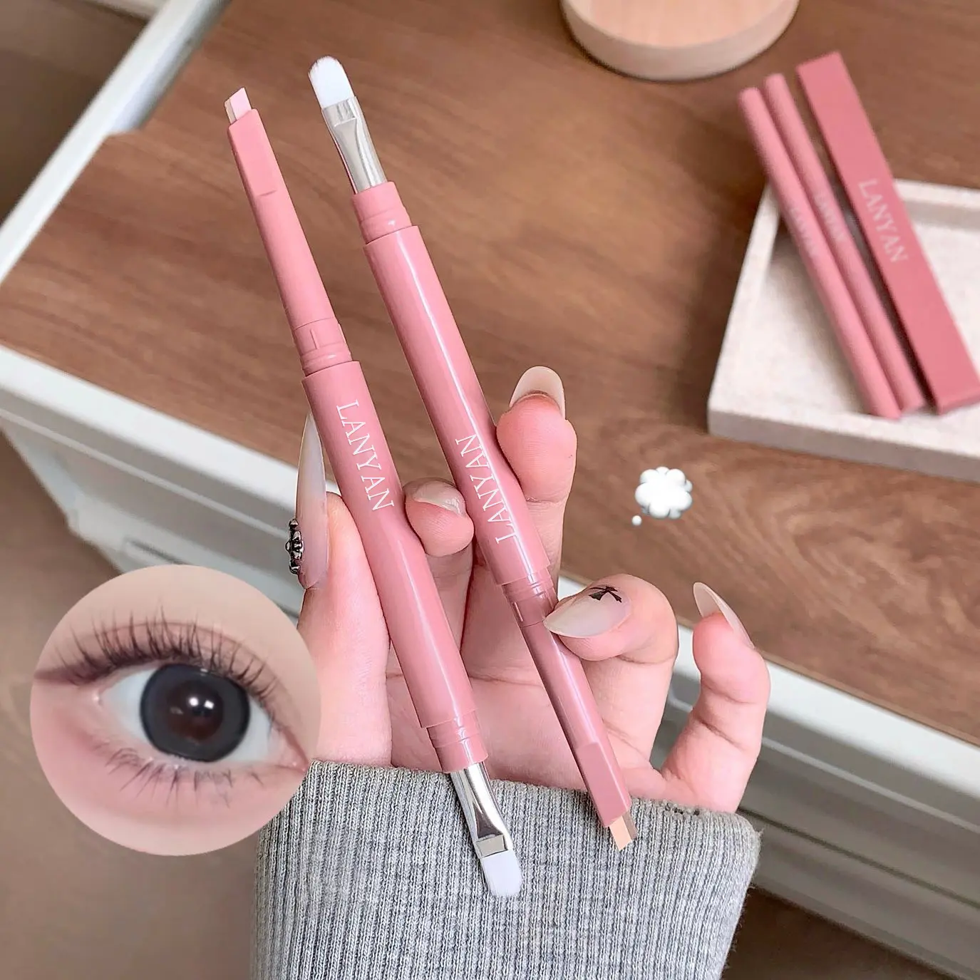 Buy 1 Get 1 Double-Head Eyeliner Silkworm Pen - Travel-Friendly Face Cosmetic, Natural Shadow Matte Finish Highlighter Makeup Tool for Daily Use & Special Occasions