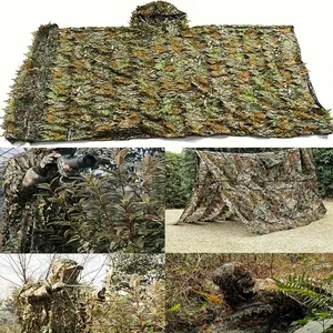 Maple Leaf Camouflage Outfit for Survival Games, Featuring a Mesh Hood And One-Size-Fits-All Design, Perfect for Outdoor Birdwatching, Hunting, Outdoor Activities, And Stealth Games. Suitable for Sizes S-XL.