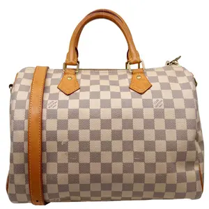 Pre-owned Louis Vuitton Damier Azur Shoulder Bags Speedy 30 Shoulder Bag White