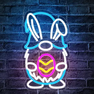 USB Powered Dwarf Bunny Neon Sign, Creative Neon Light, Novelty LED Light for Living Room, Game Room, Office, Graduation Party, Bedroom Wall, Lawn, Yard