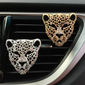 car freshener scent dragon New Car Air Vent Clip Charms Crystal Leopard Car Aromatherapy Essential Oil Diffuser Women Fashion Auto Decoration key fob case replacement hands-free multi-functional interior accessory phonemount  for  car vacuum magnetic sun