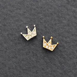 Cz Crown Cartilage Earring • Tiara Tragus Earring • Helix Conch Piercing • Dainty Cartilage Piercing • Silver Cartilage Rose Gold Stud Studs