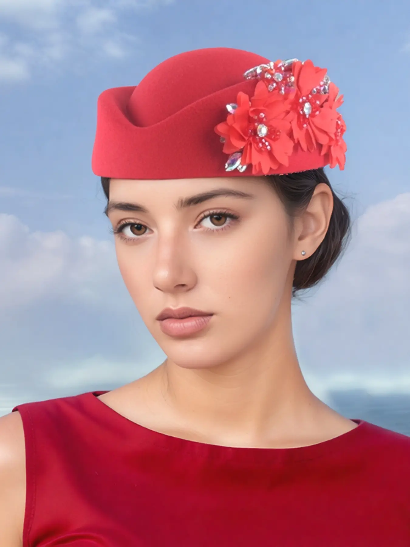Elegant Flower Decor Beret Hat, Dress Up Hat, High-End Lady's Party Headwear, Perfect for Evening Parties and Weddings, Stylish Women's Accessory