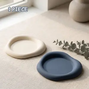 ☕ Perfect For Hot Drinks | 1 Pc Silicone Heat Resistant Mat | Wavy Cloud Shaped Desk Cup Coaster