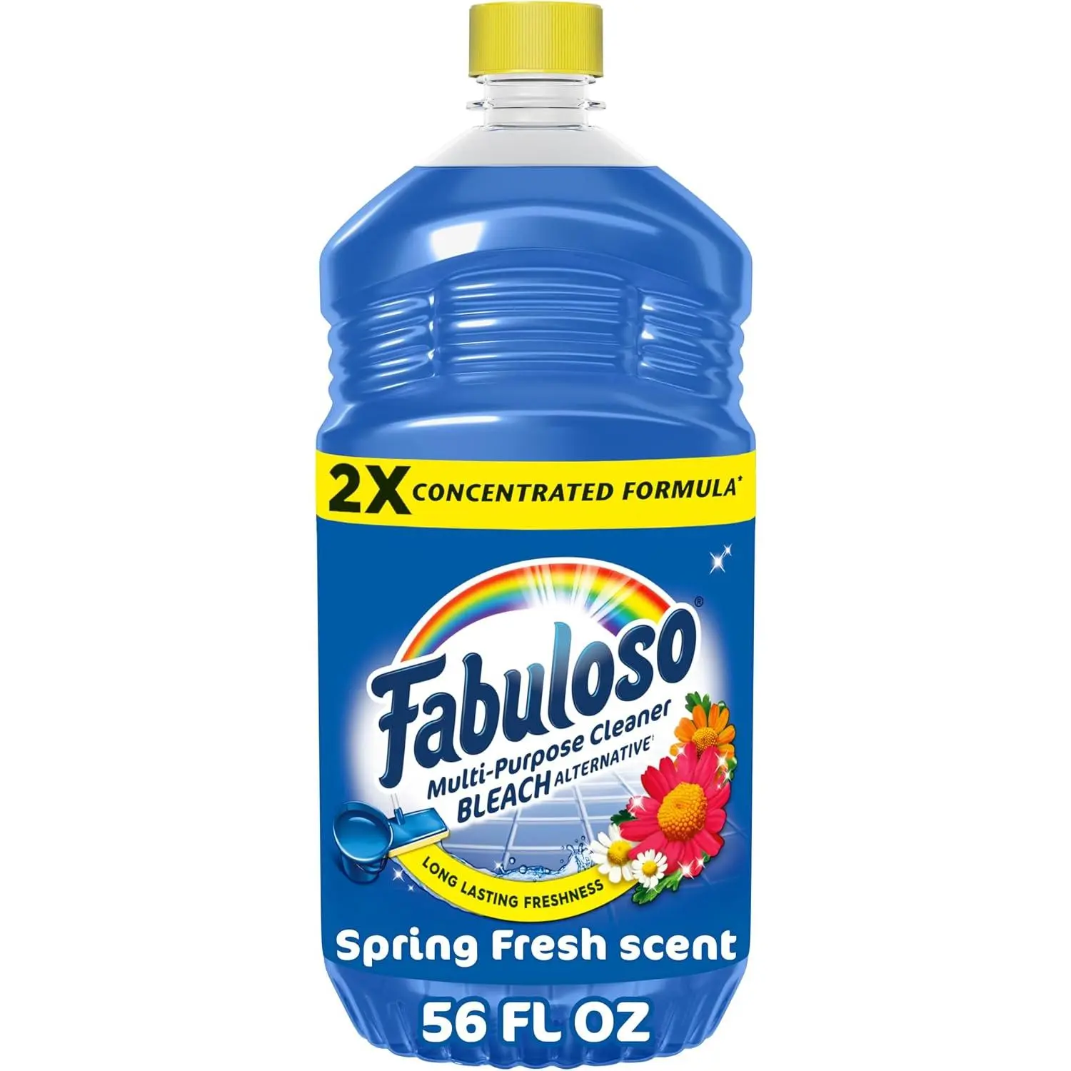 Fabuloso 2X All-Purpose Cleaner, Spring Fresh Scent, 56 fl oz | No Rinse Floor Cleaner, Long-Lasting Freshness, All-Purpose Cleaner, Concentrated Formula, Everyday Cleaning, Multi-Surface